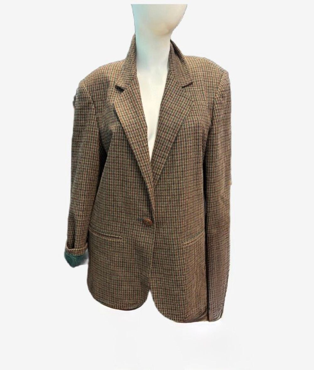 Sag Harbor Brown Houndstooth Blazer Women’s Size 10